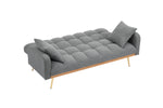 Walker Edison | Teddy Fleece Grey Sofa Bed 69" Grey Thumbnail