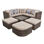 Walker Edison | Wicker 8-piece Outdoor Lounger Sofa Set Thumbnail