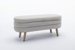 Walker Edison | Grey Velvet Storage Bench Thumbnail