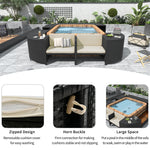 Walker Edison | Outdoor Wicker Spa Surround Frame Thumbnail