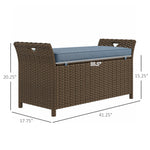 Walker Edison | Outdoor Patio Wicker Storage Bench Thumbnail