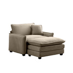 Walker Edison | Cloud Deep Sofa Chair With Ottoman Thumbnail