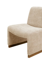 Walker Edison | Chenille Upholstered Armless Chair with Wood Legs Thumbnail