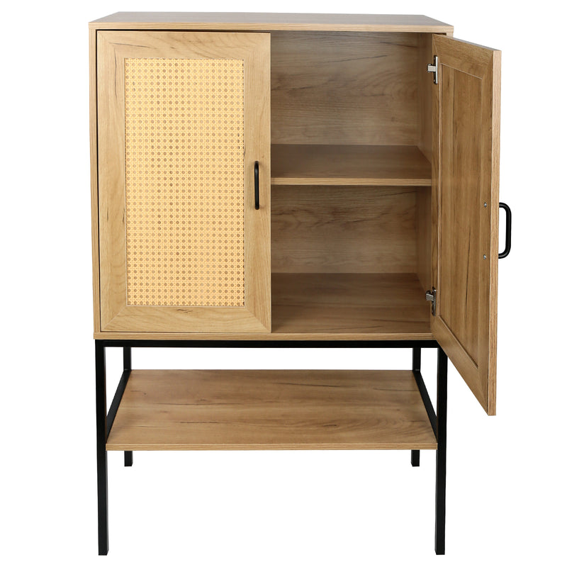 Walker Edison | Rattan Doors Storage Cabinet