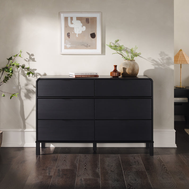 Elias 6-Drawer Contemporary Dresser with Curved Top