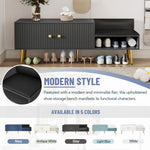 Walker Edison | Modern Entryway Shoe Storage Bench Thumbnail