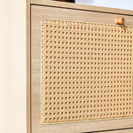 Walker Edison | Rattan Minimalist Entryway Storage Shoe Cabinet Thumbnail