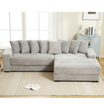 Walker Edison | Corduroy Right L-Shaped Sectional Cloud Couch Thumbnail