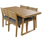 Walker Edison | Outdoor Acacia Wood Dining Table and Chair Set Thumbnail