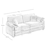 Walker Edison | Cloud Deep Corduroy Loveseat Couch Thumbnail