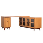 Walker Edison | Modern L-shaped 66" Desk with Storage Thumbnail