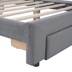 Walker Edison | Velvet Upholstered Full Size Storage Bed Thumbnail