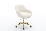 Walker Edison | Mesh Fabric Home Office 360°Swivel Chair with Gold Metal Base Thumbnail