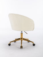 Walker Edison | Teddy Modern Desk Chair with Gold Rolling Base Thumbnail