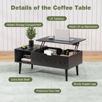 Walker Edison | Lift Top Coffee Table Desk with Storage Thumbnail