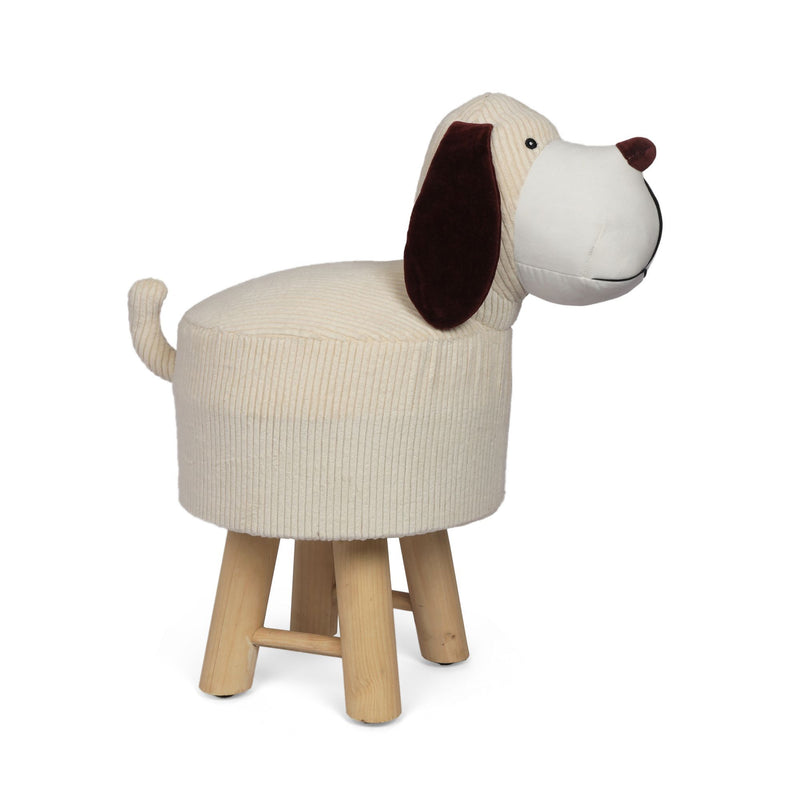 Walker Edison | Adorable Plush Dog Ottoman