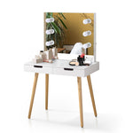 Walker Edison | Vanity Makeup Table Desk with LED Light Mirror Thumbnail