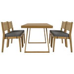 Walker Edison | Outdoor Acacia Wood Dining Table and Chair Set Thumbnail