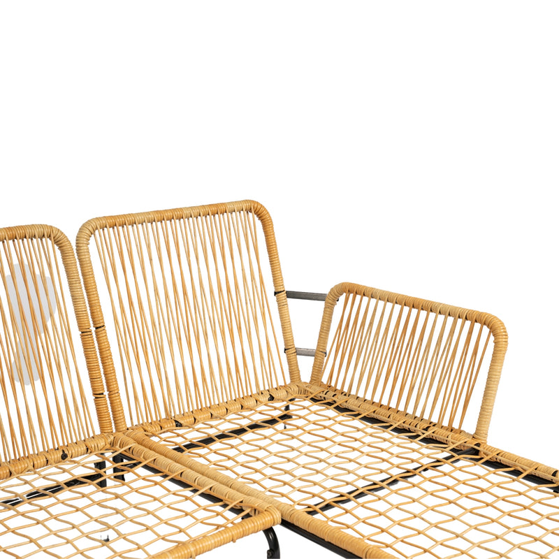 Walker Edison | 3 Piece Outdoor Patio Sectional Wicker Set