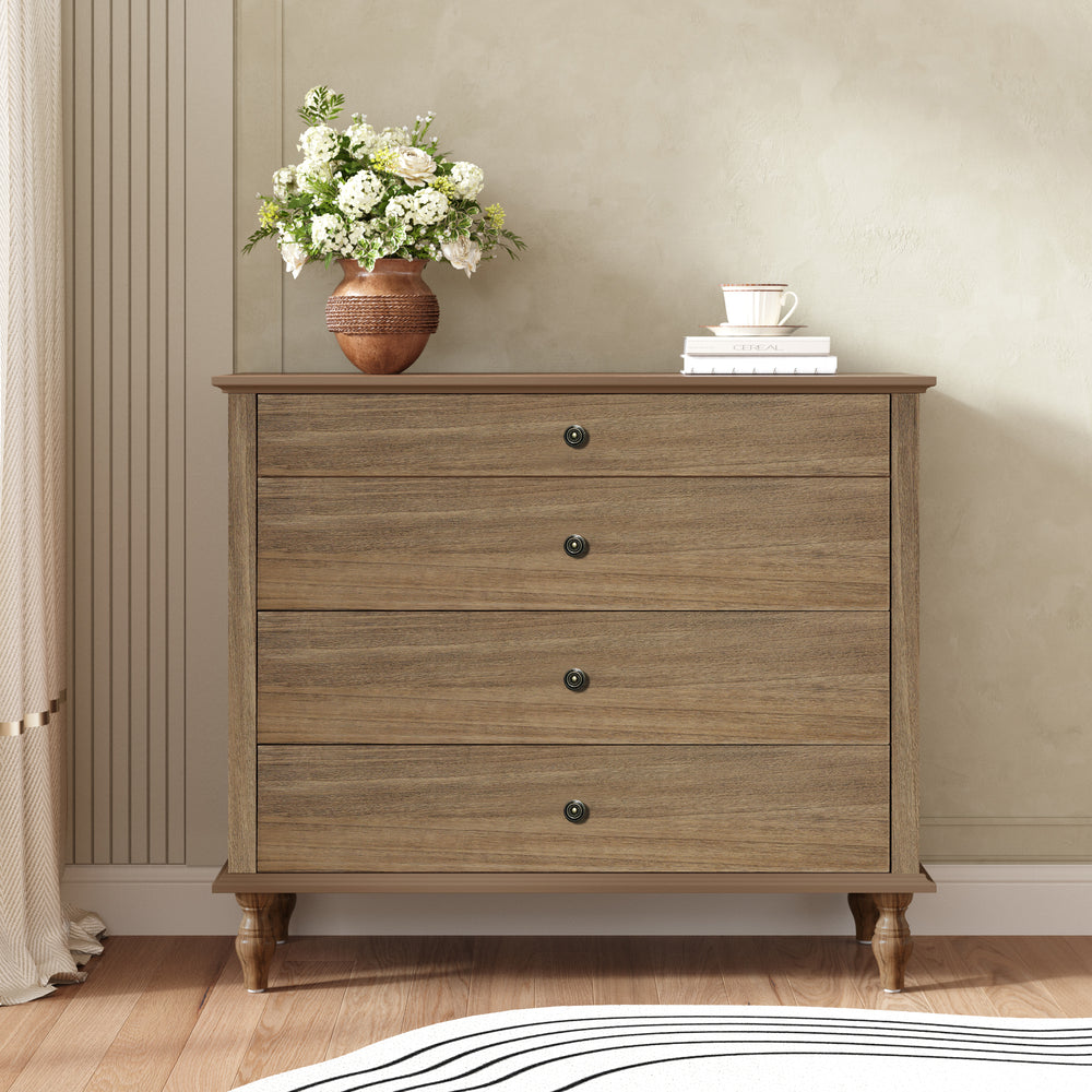 4 drawer brown dresser Classic Modern Wide 4-Drawer Chest this dresser features signature Italian Size WOMEN:IT40 | M RICO PUFF SLEEVE DRESS El Verano de Sueños