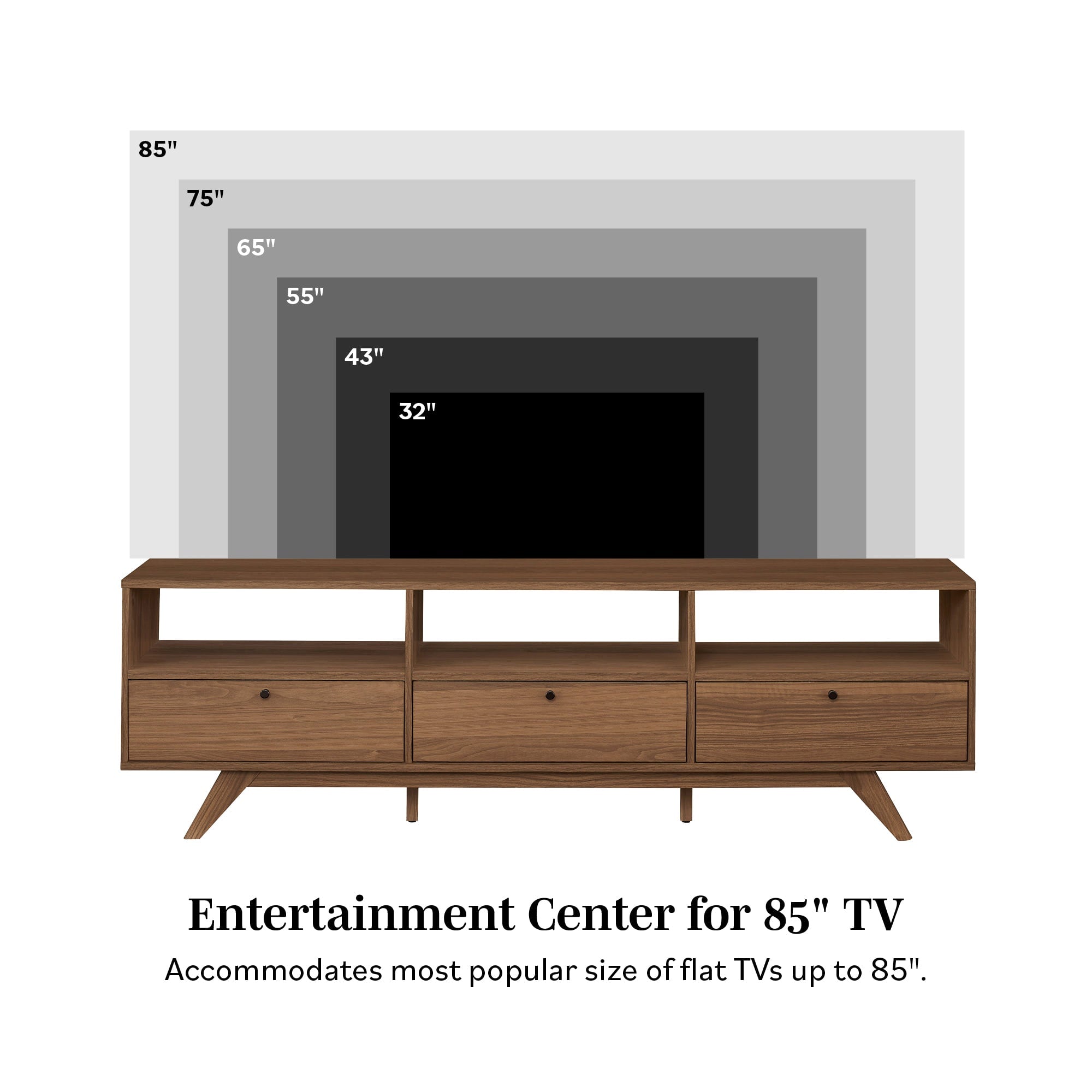 Mid-Century Modern 3-Door TV Stand | Walker Edison