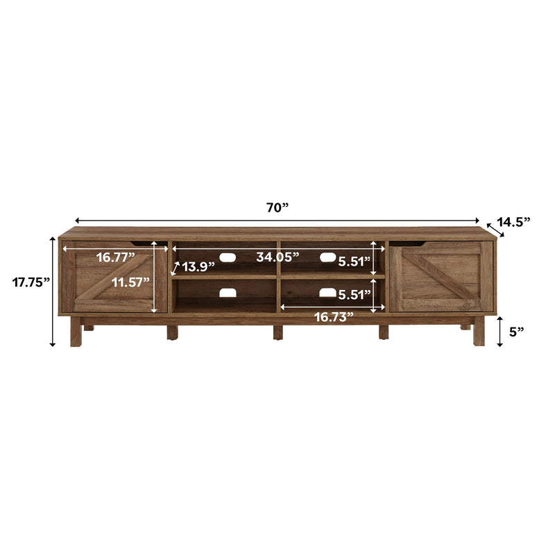 Barn Door 70" Rustic TV Stand