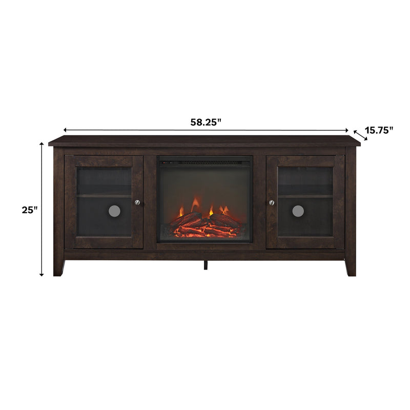 58" Traditional Electric Fireplace TV Stand Fireplace Walker Edison 