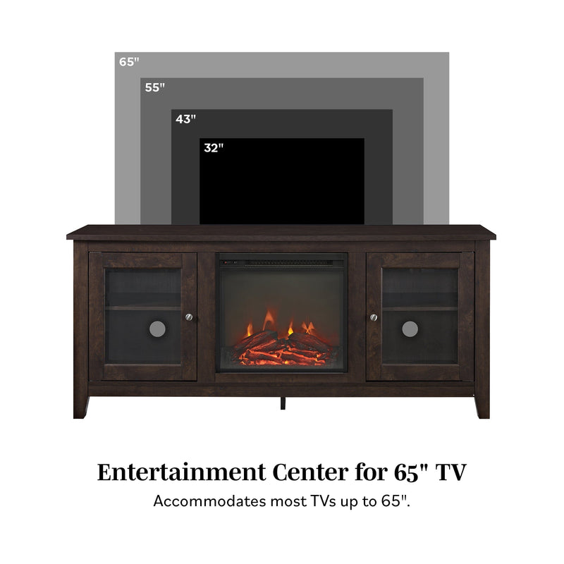 58" Traditional Electric Fireplace TV Stand Fireplace Walker Edison 