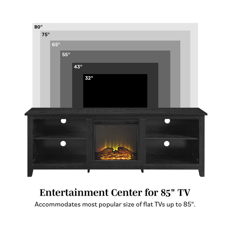 Simple 70" Fireplace TV Stand Fireplace Walker Edison 