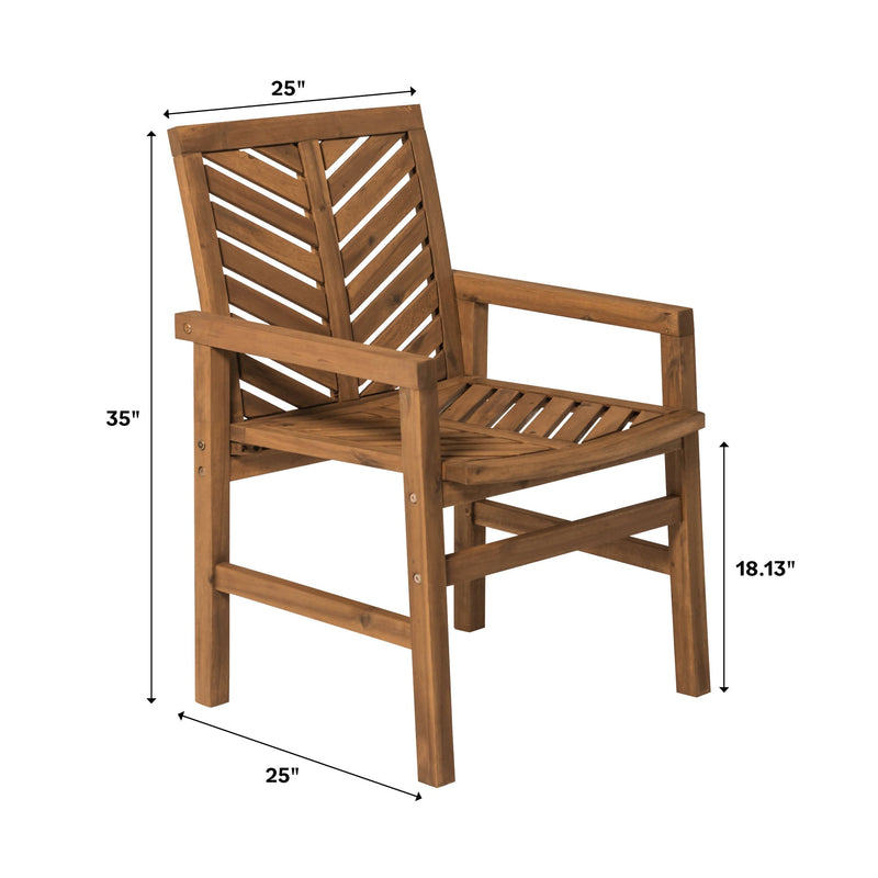 Vincent Patio Wood Chairs, Set of 2 Outdoor Walker Edison 