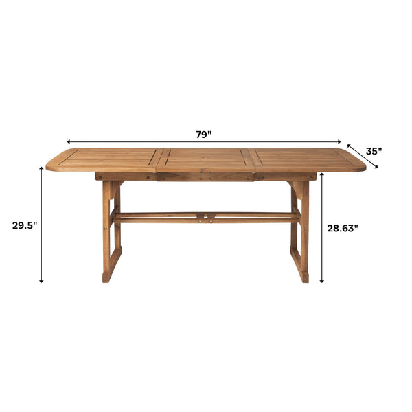 Acacia Wood Outdoor Patio Butterfly Dining Table Outdoor Walker Edison 
