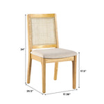 Catalina Solid Wood Dining Chair with Rattan Inset Back, Set of 2 Thumbnail