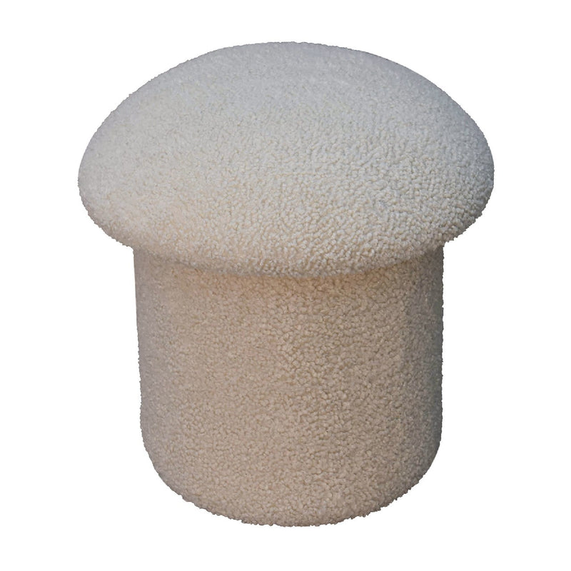 Walker Edison | Cream Boucle Mushroom Footstool