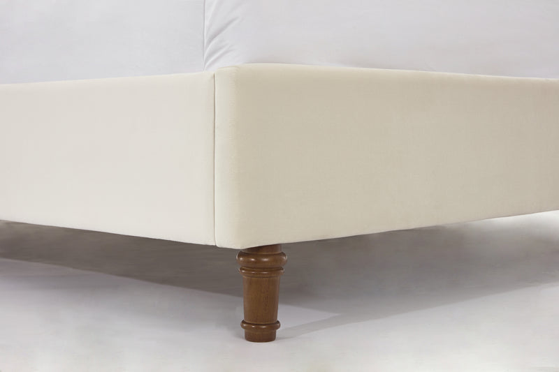 Walker Edison | Traditional Peyton Upholstered 54" High Headboard King Bed