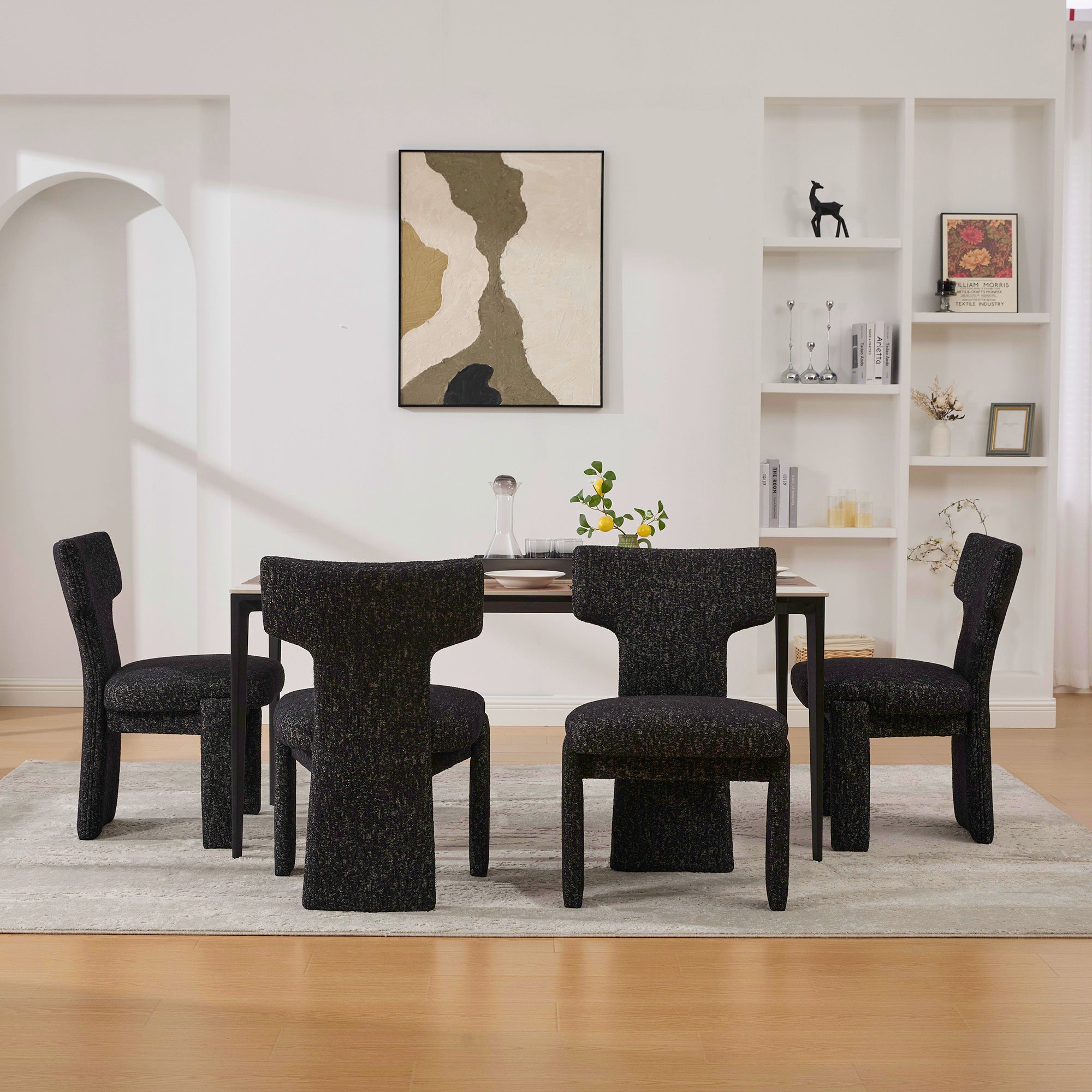 Walker Edison Upholstered Chenille Dining Chair - Thumbnail 2