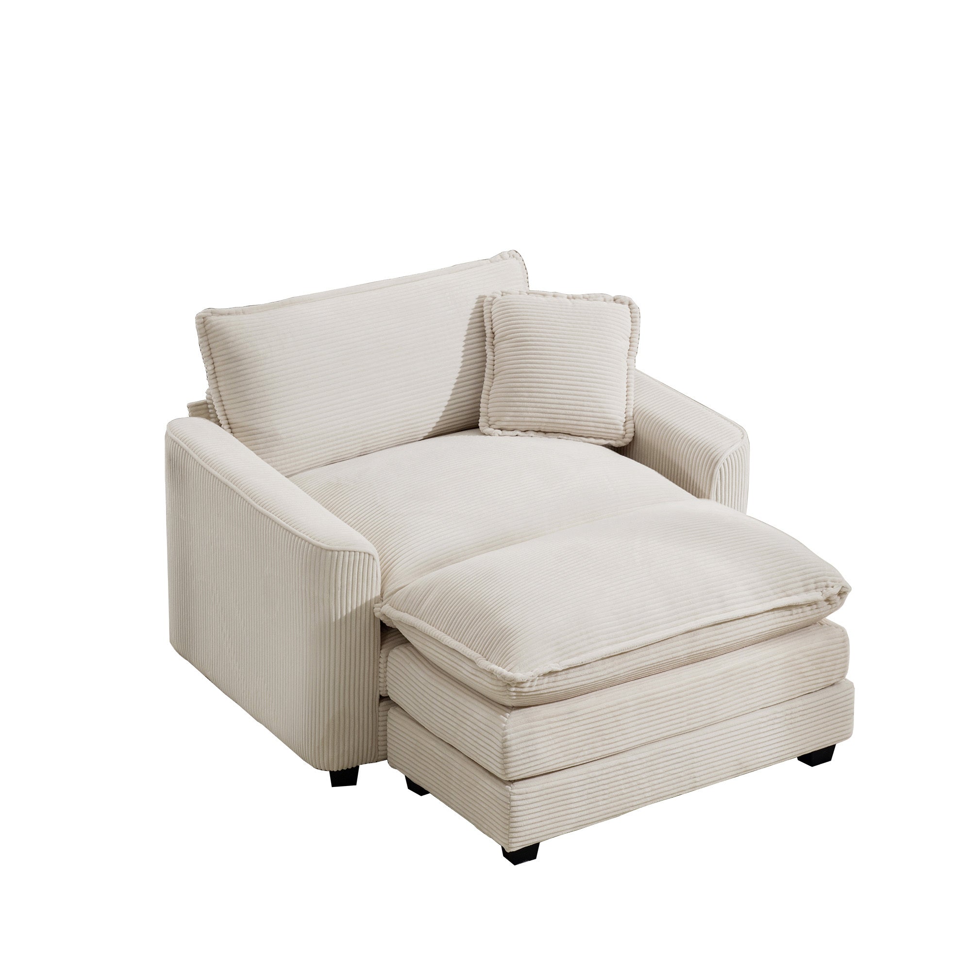 Walker Edison Corduroy Deep Seat Cloud Accent Chair - Thumbnail 3