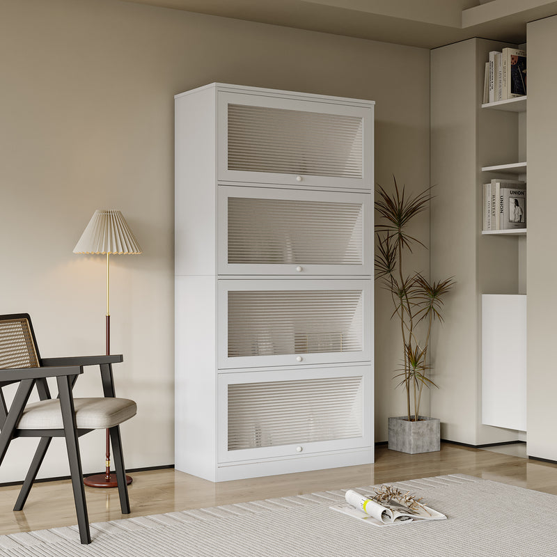 Walker Edison | Contemporary Bookshelf with Glass Doors