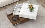 Walker Edison | Square Rotating Coffee Table with 2 Drawers Thumbnail