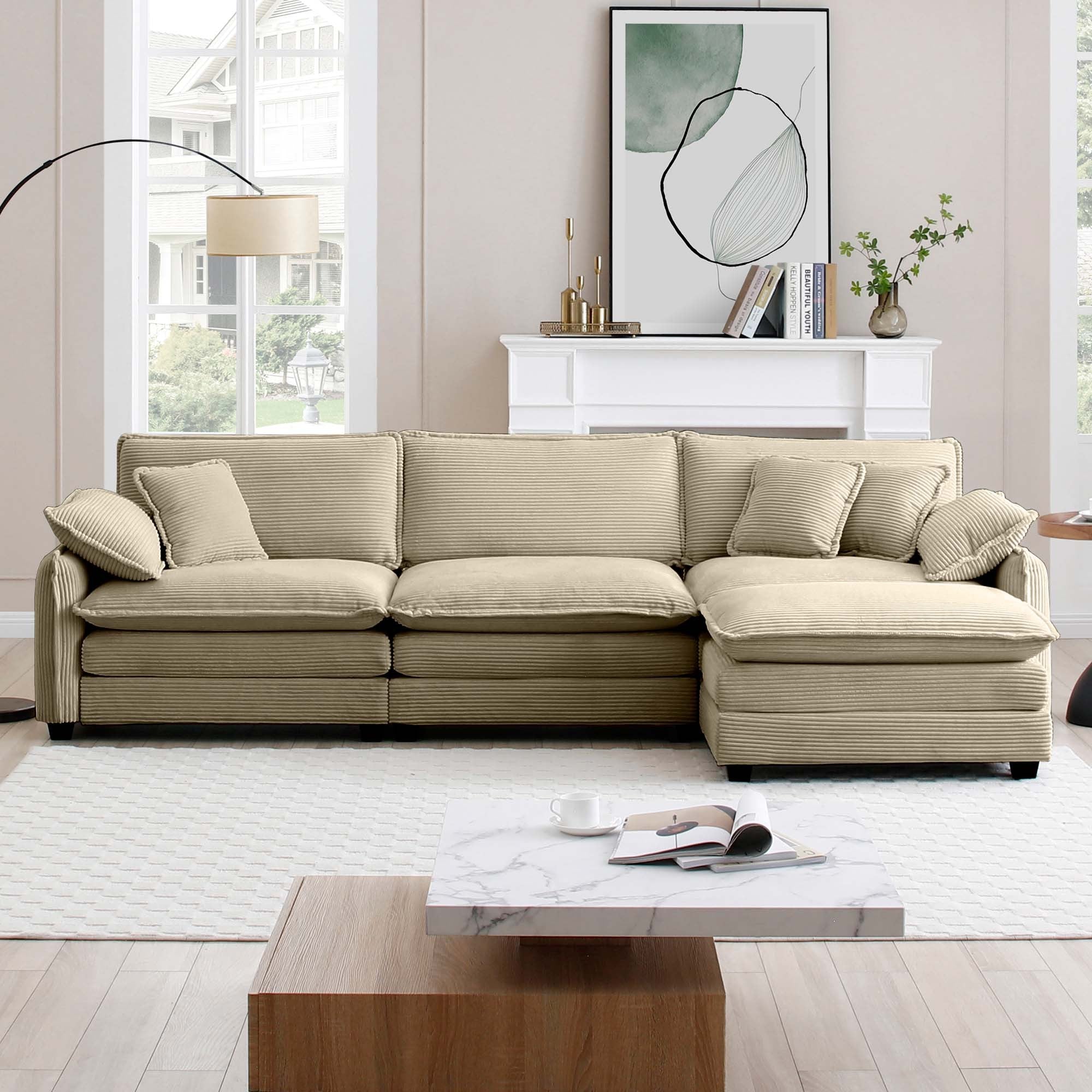 Walker Edison Corduroy Cloud Couch
