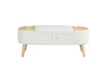 Walker Edison | Teddy Oval Ottoman Storage Bench Thumbnail