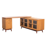 Walker Edison | Modern L-shaped 66" Desk with Storage Thumbnail