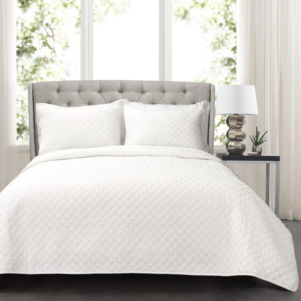 LushDecor - Ava Diamond Oversized Cotton Quilt Set