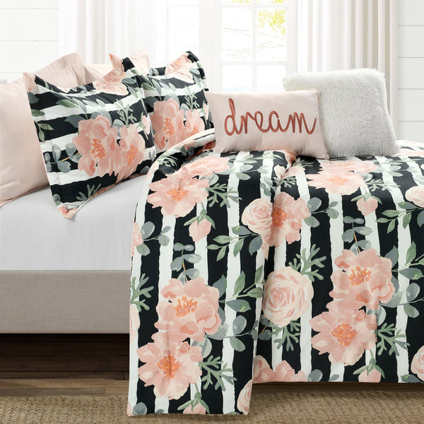 LushDecor - Amara Watercolor Rose 7 Piece Comforter Set