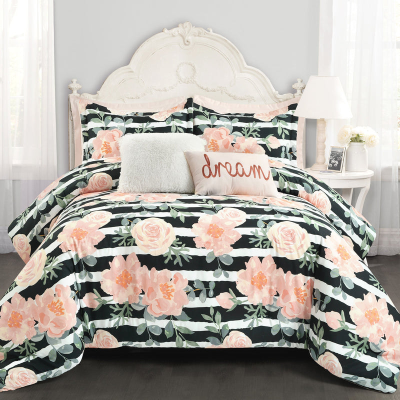 LushDecor - Amara Watercolor Rose 7 Piece Comforter Set