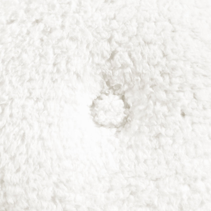 LushDecor - Button Soft Sherpa Round Throw Pillow
