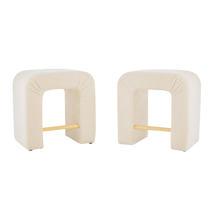 Walker Edison | Boucle Stool Set of 2