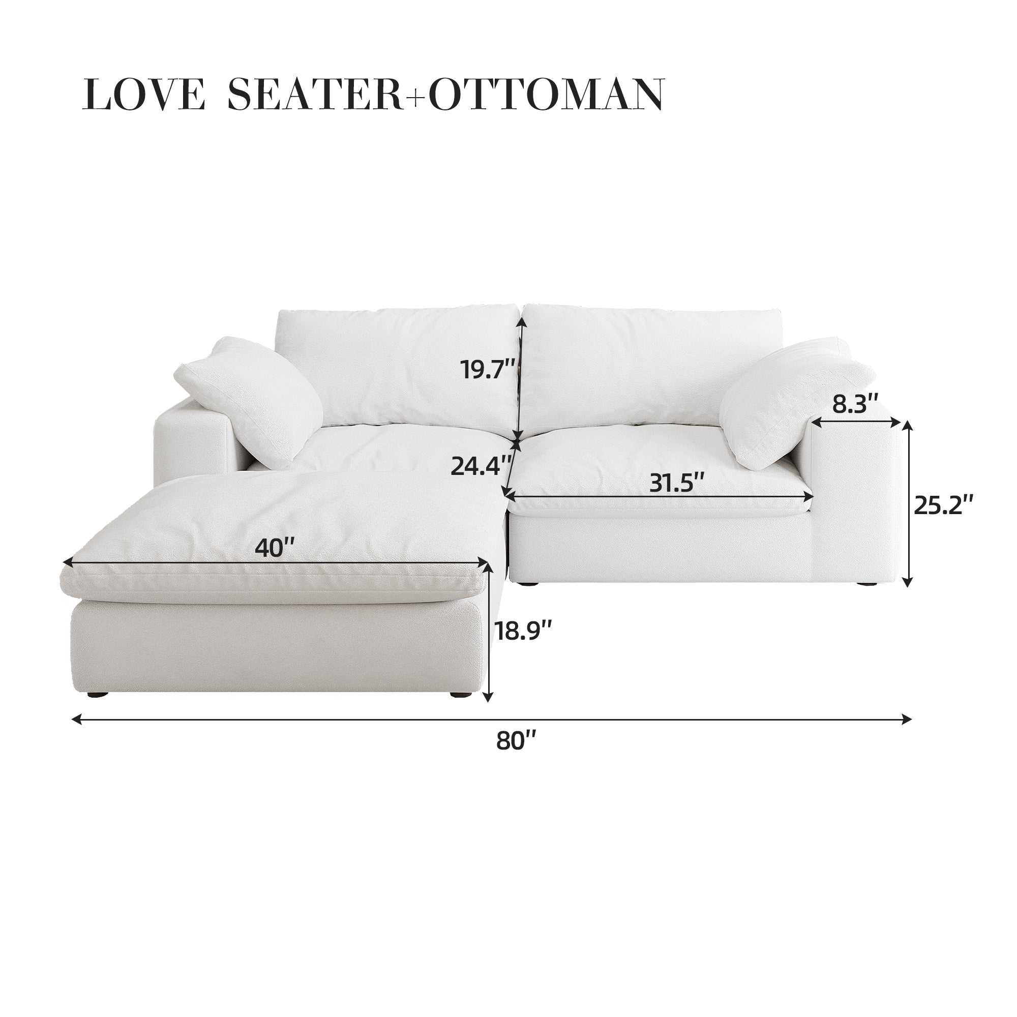 Walker Edison Cloud Modular Sectional Sofa - Thumbnail 2