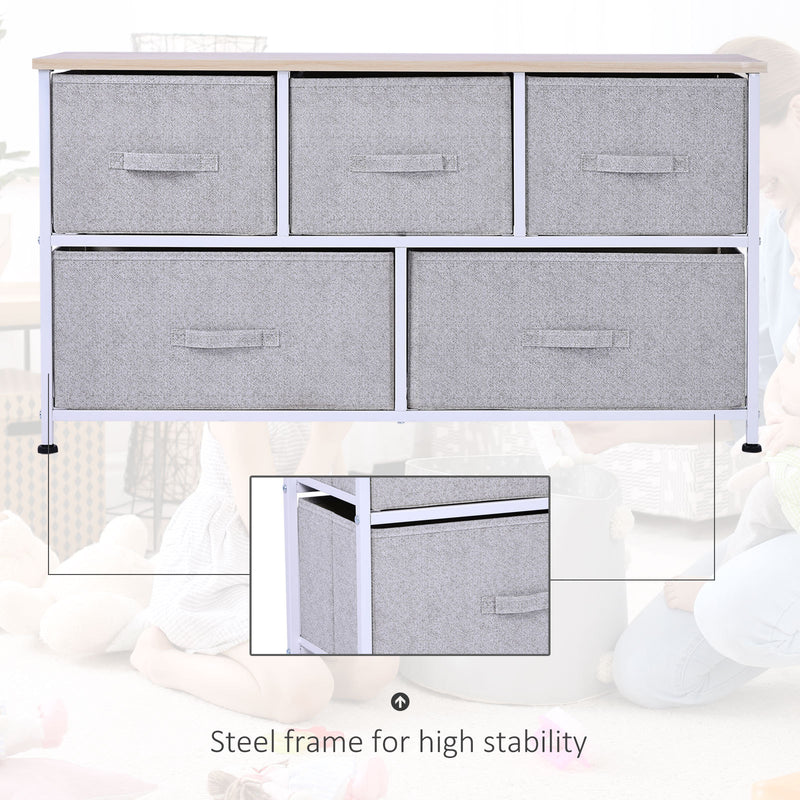 Walker Edison | Minimalist 5 Drawer Horizontal Storage Cube Organizer