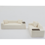 Walker Edison | Boucle Cloud Sofa Set Thumbnail