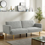 Walker Edison | Velvet Loveseat Futon Sofa Bed Thumbnail